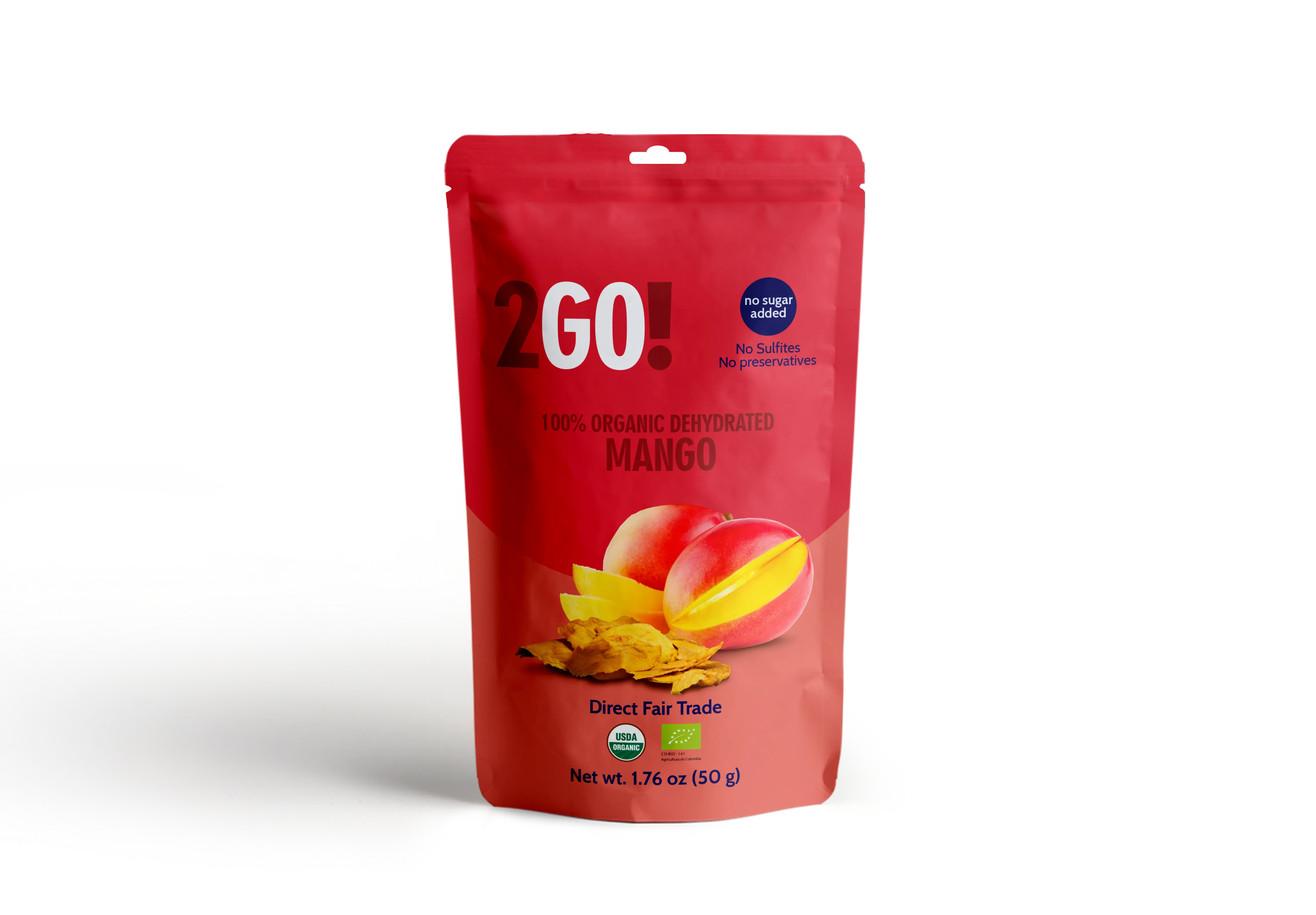 2GO! ® Organic Dried Mango pack of 4