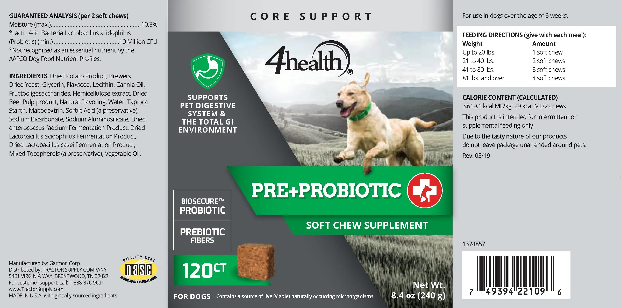 4healthPre and Probiotic Soft Digestive Supplement for Dogs, 120 ct.