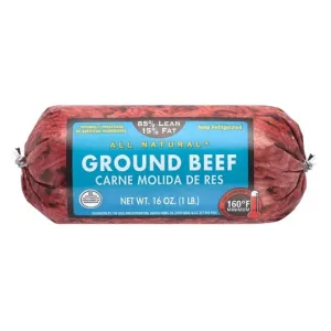 All Natural* 85% Lean/15% Fat Ground Beef, 1 lb Roll