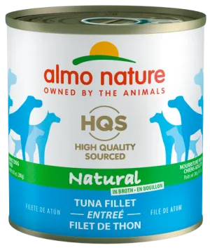 Almo Nature HQS Natural Tuna Fillet Entree Canned Dog Food: 9.87- Oz Cans, Case of 12