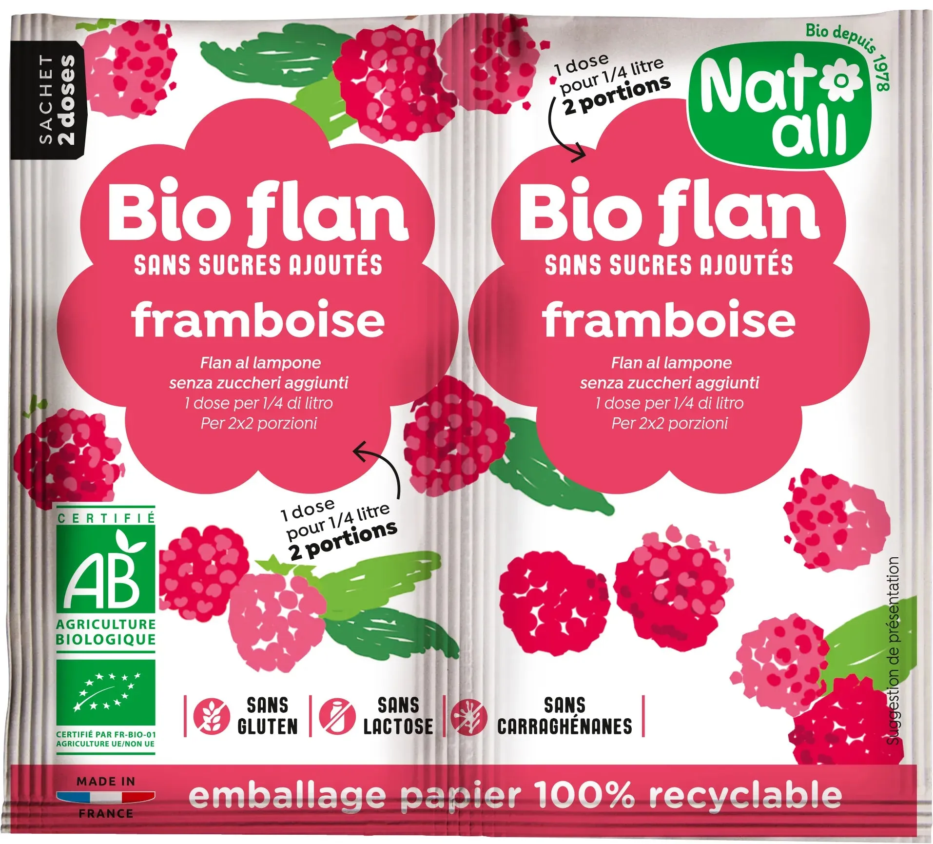 Bio-Flan Organic Dessert - Available in Strawberry, Raspberry, and Rose Flavors