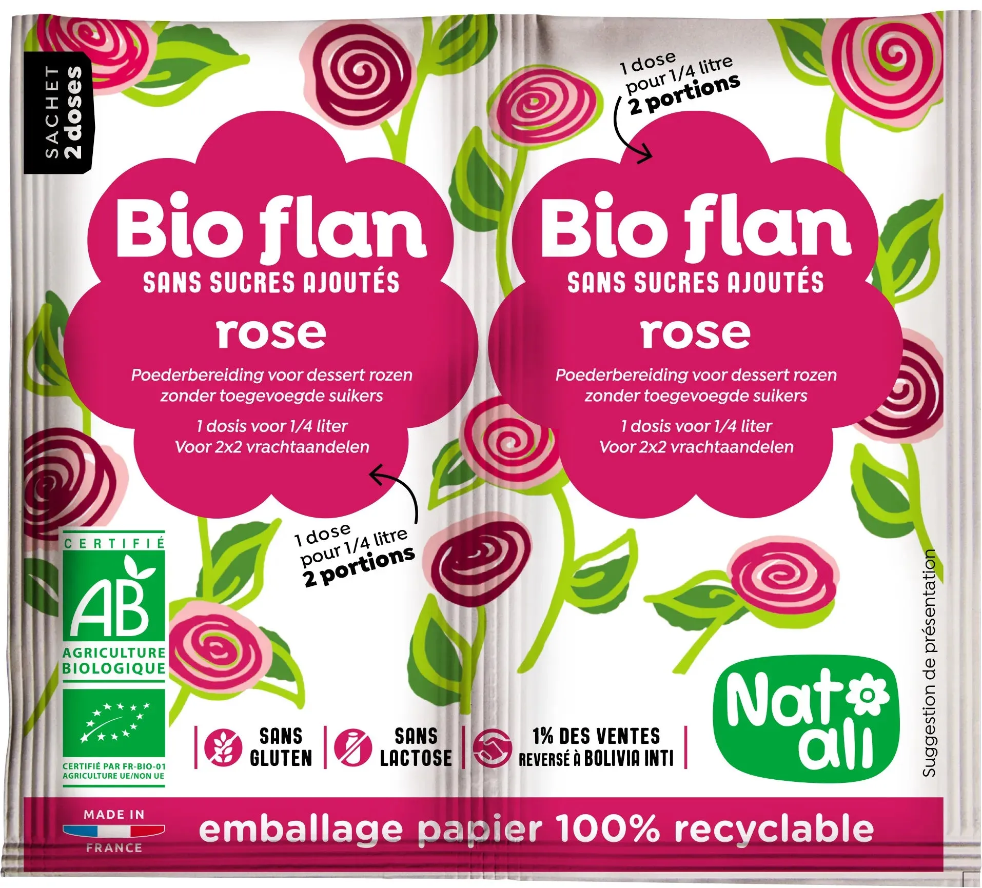 Bio-Flan Organic Dessert - Available in Strawberry, Raspberry, and Rose Flavors