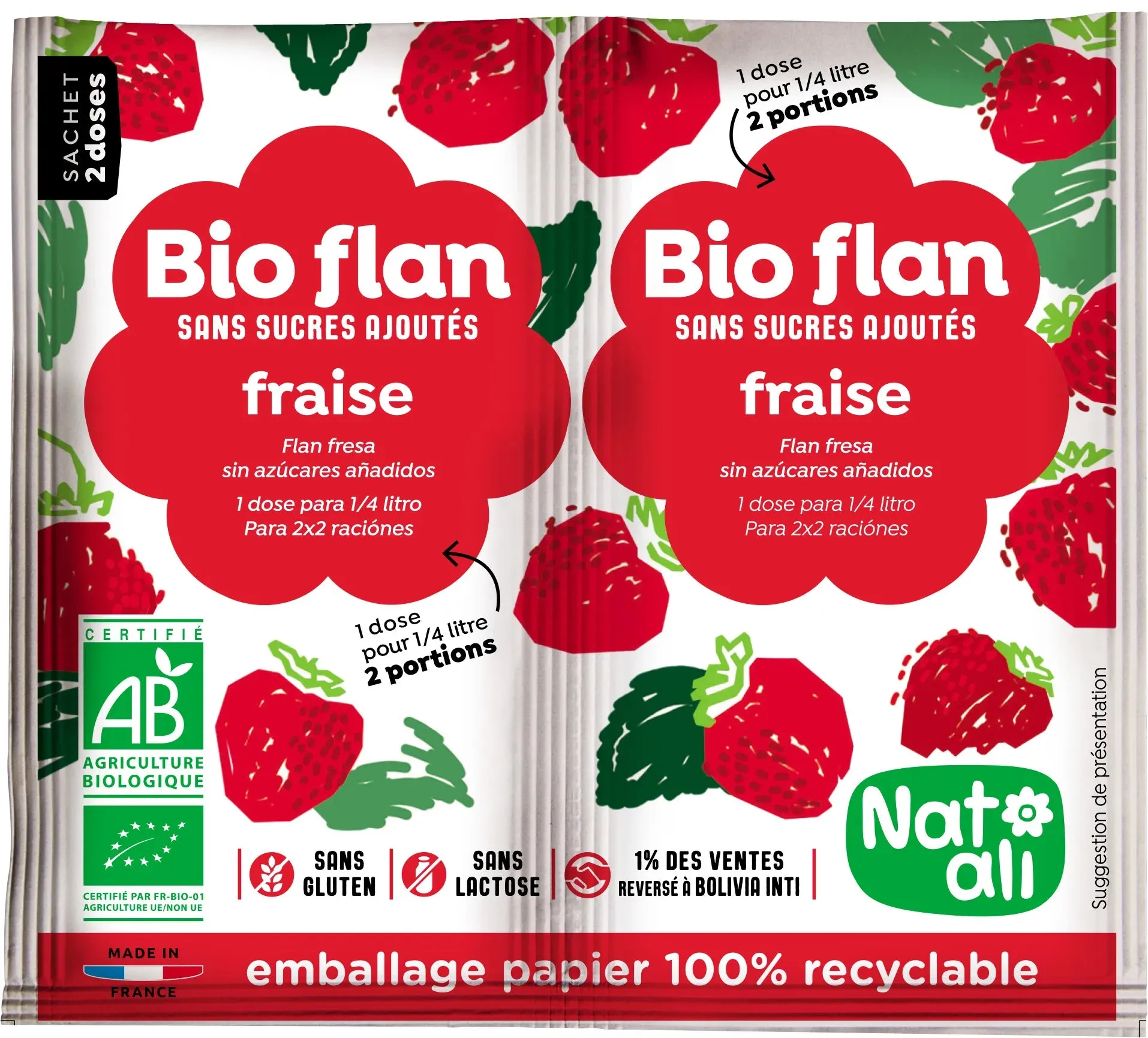 Bio-Flan Organic Dessert - Available in Strawberry, Raspberry, and Rose Flavors