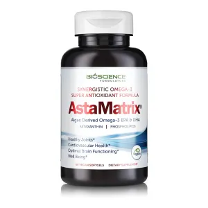 BioScience, AstaMatrix Boost Your Immune System with Algal Omega 3 DHA EPA Astaxanthin | Vegan-Friendly Alternative to Krill Oil or Fish Oil | Promotes Joint Heart Brain & Skin Health | 60 Vegan SoftGels