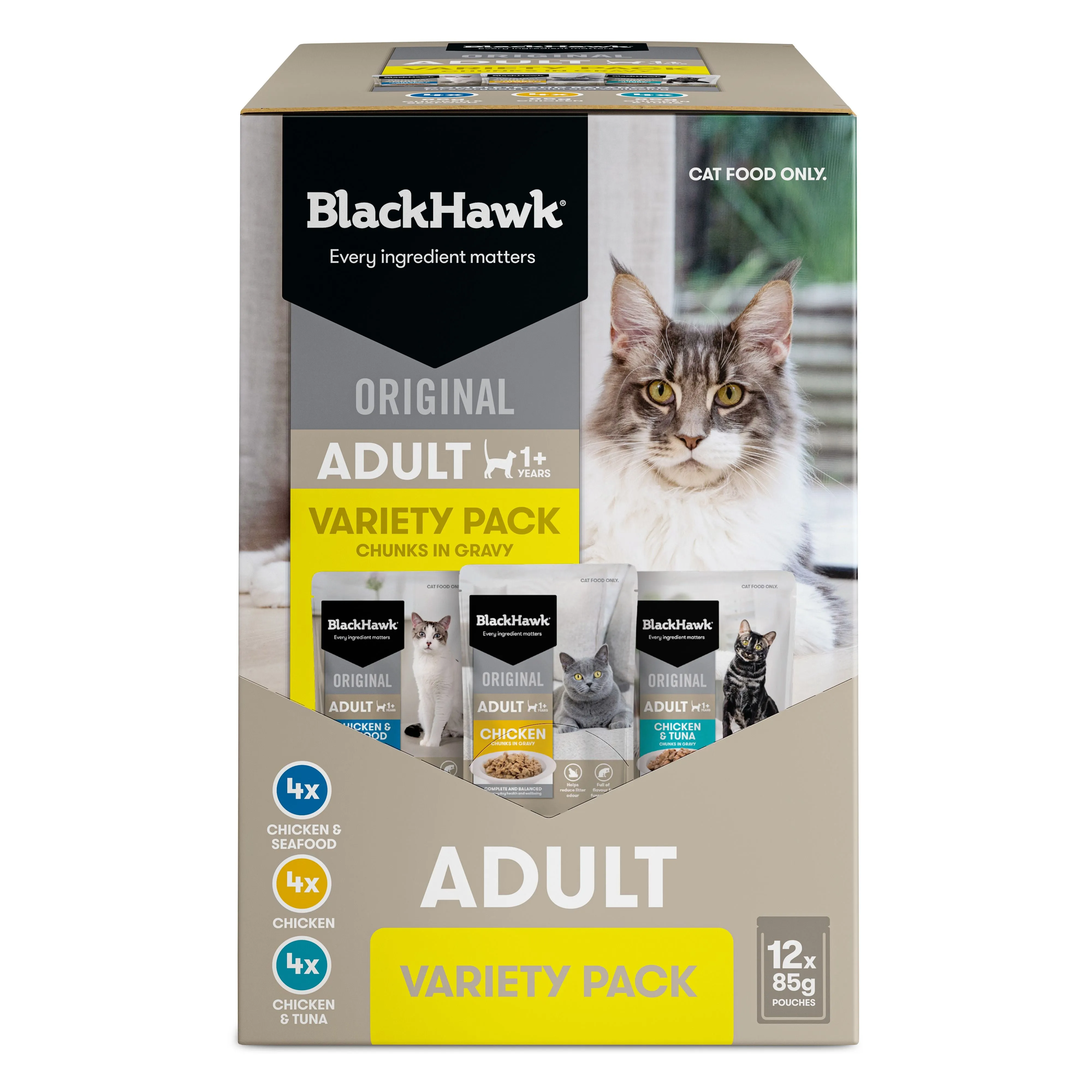 Black Hawk Variety Pack Cat Wet Food 85g x 12^^^