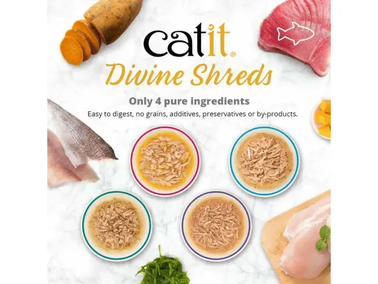 Catit Divine Shreds, Tuna with Shirasu & Sweet Potato 75g, 18pcs/box