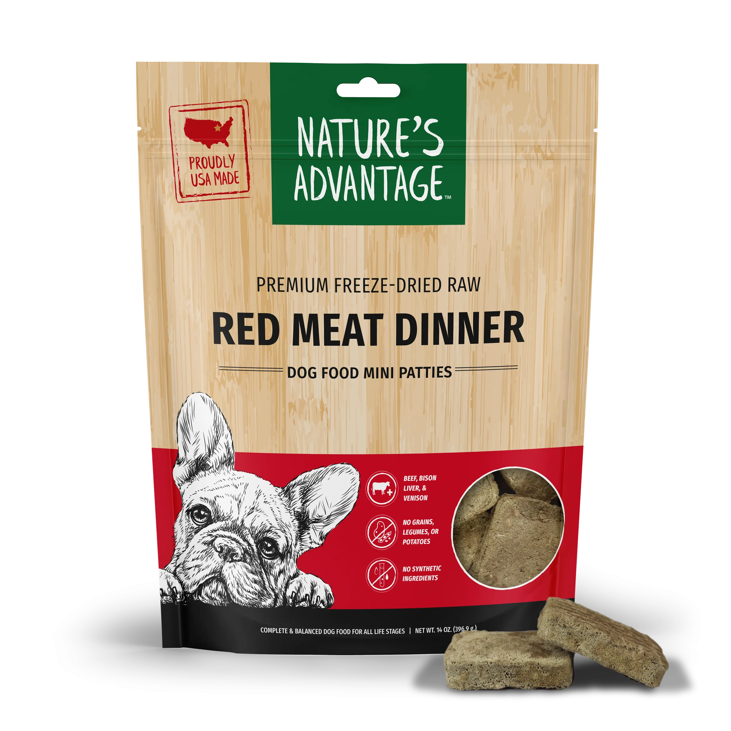 Freeze-Dried Red Meat Dinner Dog Food Mini Patties