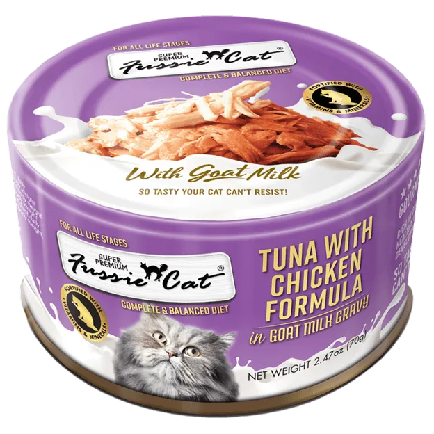 Fussie Cat Tuna with Chicken Formula in Goat Milk Gravy Canned Cat Food