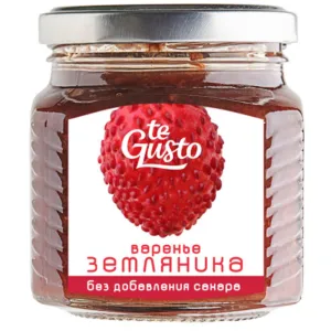 Garden Strawberries Grated with Apple Juice SUGAR FREE, Te Gusto, 300g/ 10.58oz