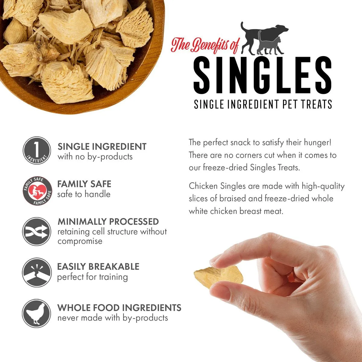 Grandma Lucy's Singles Chicken Freeze-Dried Dog Treats