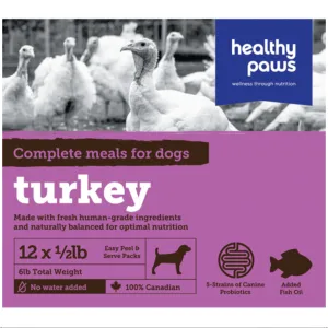 Healthy Paws Raw Dog Food Complete Dinner Turkey Recipe