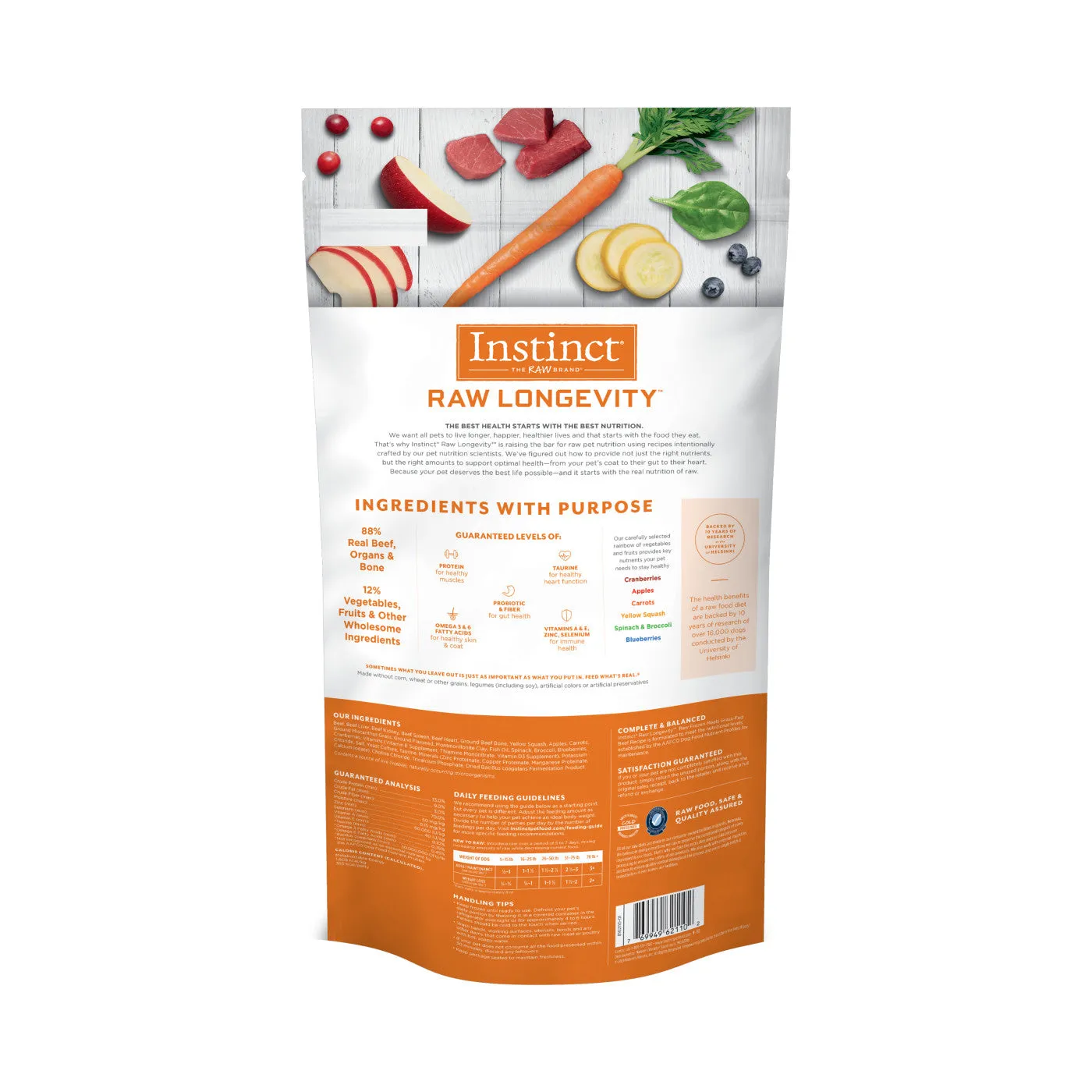 Instinct Raw Longevity Frozen Patties Grass-Fed Beef Dog Food