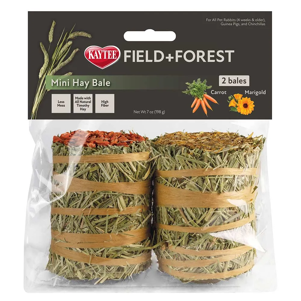 Kaytee Field Forest Mini Hay Bale Carrot & Marigold (7 oz / 2 Pack)