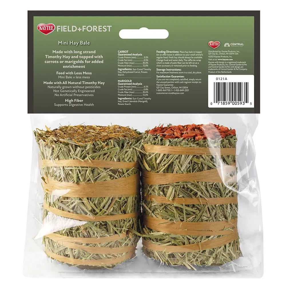 Kaytee Field Forest Mini Hay Bale Carrot & Marigold (7 oz / 2 Pack)