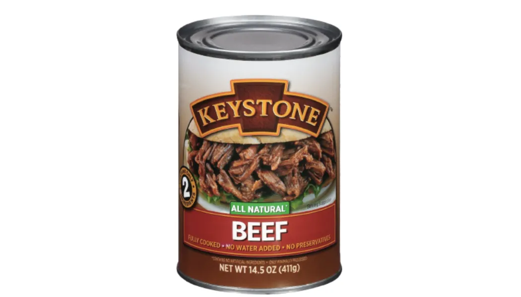 Keystone Meats Assorted Pack of Beef, Pork, Chicken, Turkey 14.5 oz Cans- Pack of 4