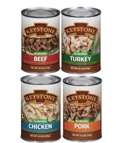 Keystone Meats Assorted Pack of Beef, Pork, Chicken, Turkey 14.5 oz Cans- Pack of 4