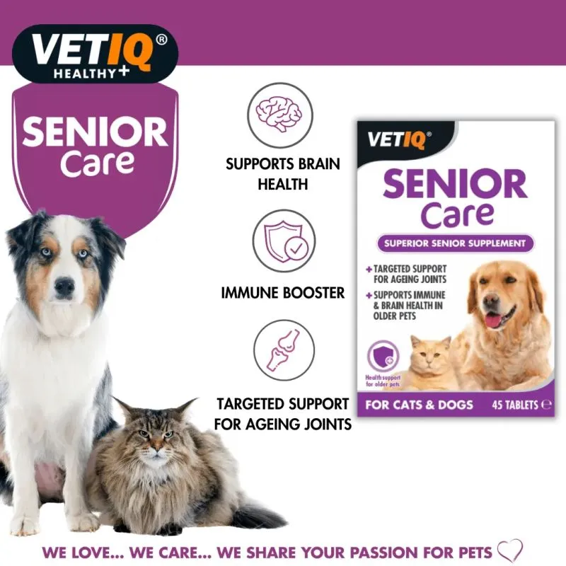 M&C Vet IQ | Senior Care Supplement For Dogs & Cats | Geriatr-UM - 45 Tablets