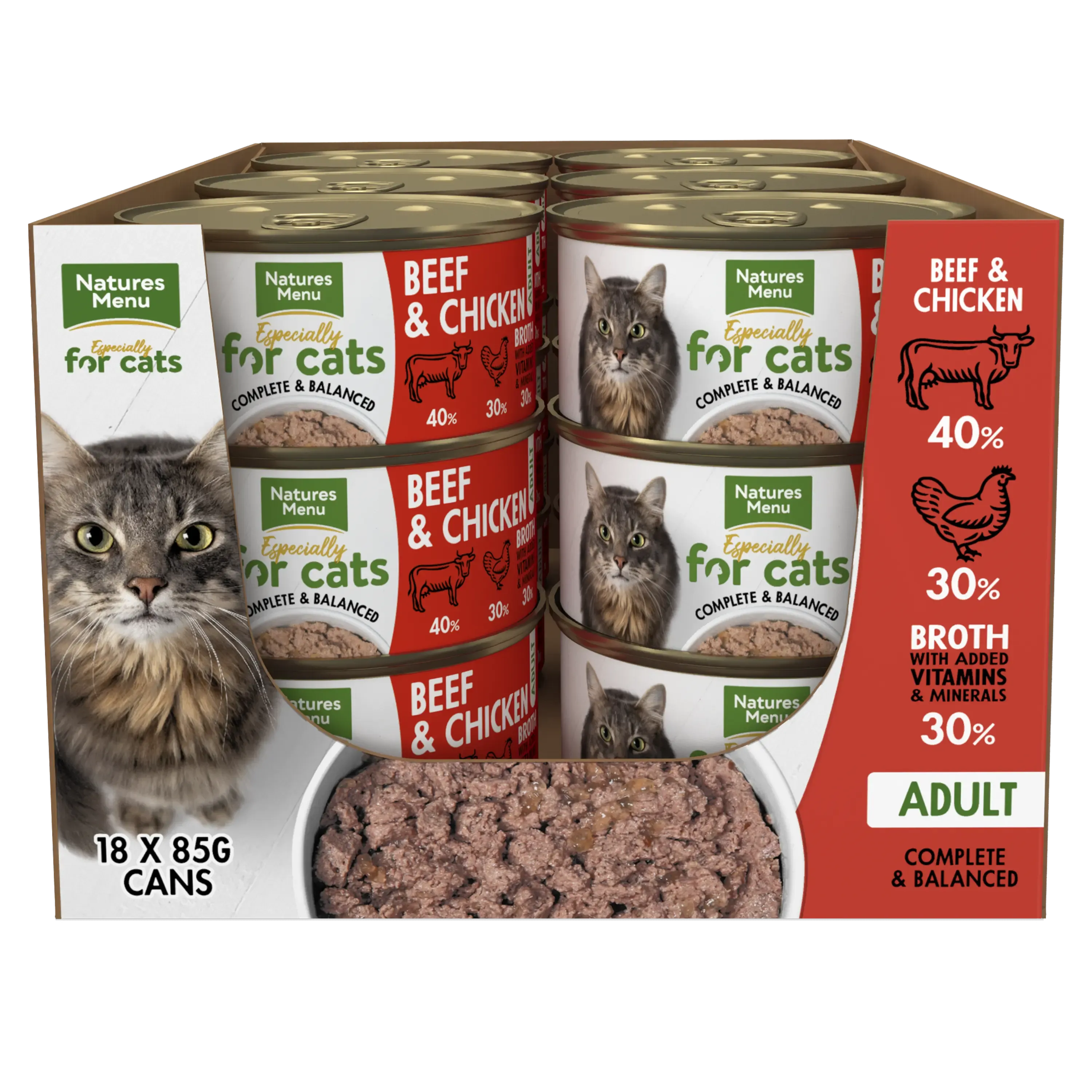 Natures Menu Cat Beef & Chicken Tins 18x 85g