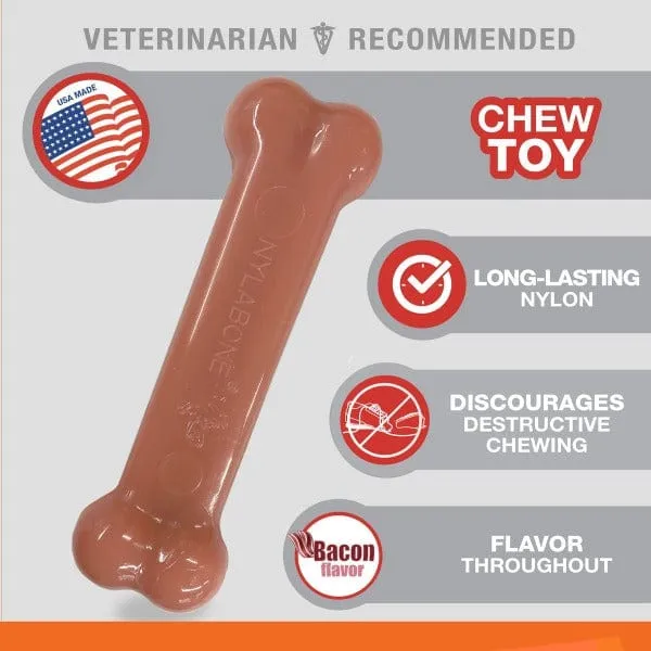 Nylabone Power Chew Bacon & Chicken Durable Dog Chew Toy Pack