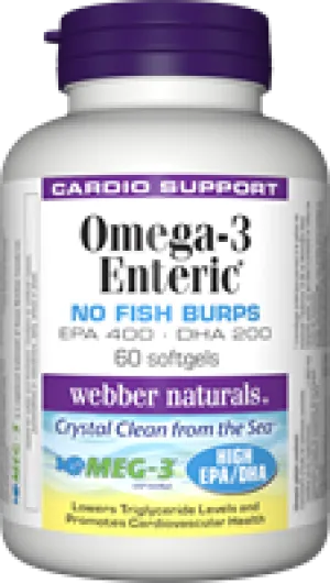 Omega-3 Enteric, No Fish Burps, EPA 400, DHA 200, 60 softgels