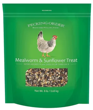 Pecking Order 009329 Mealworm/Sunflower Chicken Treat, 8 lb Bag :EA: QUANTITY: 1