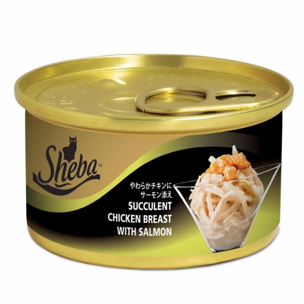 Sheba Succulent Chicken Breast With Salmon Canned Cat Food 85g