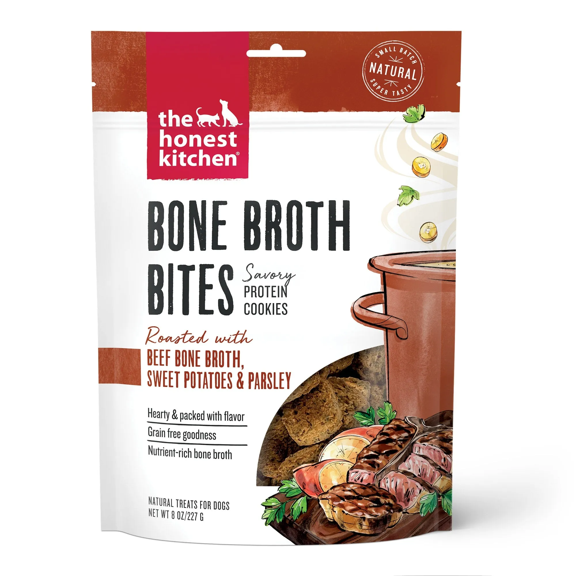 The Honest Kitchen Bone Broth Bites Roasted with Beef Bone Broth & Sweet Potatoes Treats for Dogs