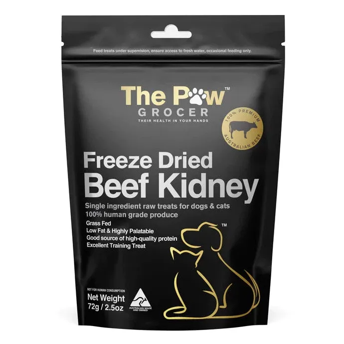 The Paw Grocer Black Label Freeze Dried Beef Kidney Dog and Cat Treats 72g^^^