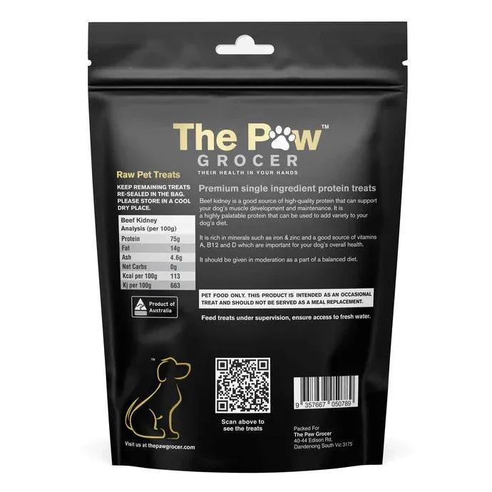 The Paw Grocer Black Label Freeze Dried Beef Kidney Dog and Cat Treats 72g^^^