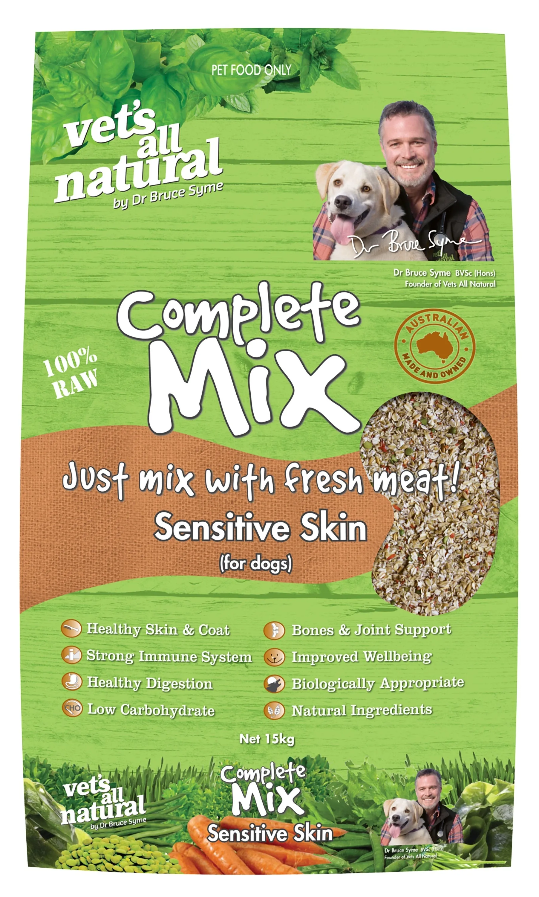 Vets All Natural Complete Mix Dry Dog Food Sensitive Skin